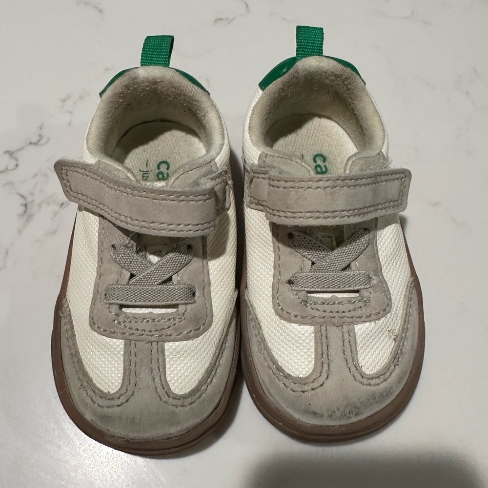 Carter's Gray and White Sneakers with Velcro Straps